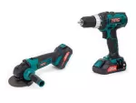 NAC ZESTAW 20V WKRĘTARKA + SZLIF KĄT  125mm 1x2,0Ah + 1x4,0Ah TORBA