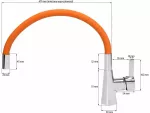 FALA BATERIA ZLEWOZMYWAKOWA ELASTYCZNA WYLEWKA FLEXIBLE POMARAŃCZOWA