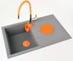 FALA BATERIA ZLEWOZMYWAKOWA ELASTYCZNA WYLEWKA FLEXIBLE POMARAŃCZOWA