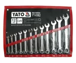 YATO KLUCZ PŁASKO-OCZKOWY SATYNA KPL.12szt. 8–9–10–11–12–13–14–15–17–19–22–24 mm