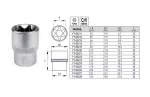 YATO NASADKA TORX  1/4" E 7 ...