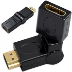 Qoltec Adapter HDMI A męski | HDMI A żeński | kątowy | obrotowy