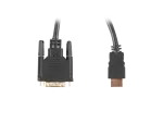 KABEL HDMI(M)->DVI-D(M)(24+1) 1.8M 4K 30HZ CZARNY DUAL LINK POZŁACANE STYKI LANBERG