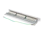 PATCH PANEL 24 PORT 1U 19" KAT.6 FTP Z ORGANIZEREM KABLOWYM EKRANOWANY SZARY LANBERG