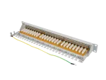 PATCH PANEL 24 PORT 1U 19" KAT.7 FTP Z ORGANIZEREM KABLOWYM EKRANOWANY SZARY LANBERG
