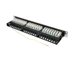 PATCH PANEL 48 PORT 1U 19" KAT.5E FTP Z ORGANIZEREM KABLOWYM EKRANOWANY CZARNY LANBERG