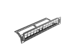 PATCH PANEL PUSTY 12 PORT 1U 10" Z ORGANIZEREM DO MODUŁÓW KEYSTONE CZARNY LANBERG