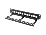 PATCH PANEL PUSTY 12 PORT 1U 10" Z ORGANIZEREM DO MODUŁÓW KEYSTONE CZARNY LANBERG