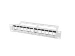PATCH PANEL PUSTY 12 PORT 1U 10" Z ORGANIZEREM DO MODUŁÓW KEYSTONE SZARY LANBERG
