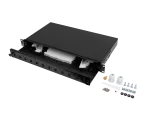 PRZEŁĄCZNICA ŚWIATŁOWODOWA LANBERG 12XSC SIMPLEX / 12XLC DUPLEX RACK 19" 1U CZARNA + AKCESORIA