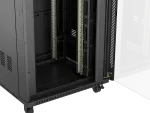 SZAFA INSTALACYJNA RACK STOJĄCA 19" 42U 800X800 CZARNA DRZWI PRZESZKLONE LCD LANBERG (FLAT PACK) V2