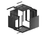 SZAFA INSTALACYJNA RACK WISZĄCA 19" 12U 600X600 CZARNA DRZWI METALOWE LANBERG (FLAT PACK)
