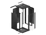 SZAFA INSTALACYJNA RACK WISZĄCA 19" 22U 600X600 CZARNA LANBERG (FLAT PACK) V2