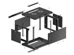 SZAFA INSTALACYJNA RACK WISZĄCA 19" 6U 600X450 CZARNA DRZWI METALOWE LANBERG (FLAT PACK)