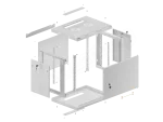 SZAFA INSTALACYJNA RACK WISZĄCA 19" 9U 600X450 SZARA DRZWI METALOWE LANBERG (FLAT PACK)