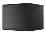 SZAFA INSTALACYJNA RACK WISZĄCA 19" 9U 600X600 CZARNA DRZWI METALOWE LANBERG (FLAT PACK)