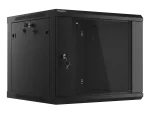 SZAFA INSTALACYJNA RACK WISZĄCA 19" 9U 600X600 CZARNA LANBERG (FLAT PACK) V2