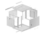 SZAFA INSTALACYJNA RACK WISZĄCA 19" 9U 600X600 SZARA DRZWI METALOWE LANBERG (FLAT PACK)