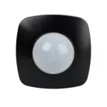 Czujnik ruchu PIR z funkcją obecności, IP-65, sufitowy, 360°, 10A, 230V, czarny