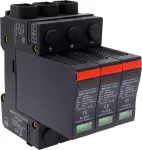 Ogranicznik przepięć typ T1+T2, 3 bieguny, 1000 V DC, Imax: 80kA, In: 25kA, Iimp: 8 kA (10/350) RSP-PV12.5-1000-3P