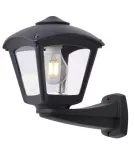 Oprawa elewacyjna kinkiet NARDO/ROBY CLEAR Fumagalli E27 wys.275 mm, szer.260 mm IP55 230V czarny / tworzywo sztuczne