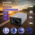 Qoltec Przetwornica napięcia MS Wave | 12V na 230V | 500/1000W | USB | Kompatybilna z LiFePO4 GEL AGM 