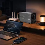 Qoltec Przetwornica napięcia MS Wave | 12V na 230V | 500/1000W | USB | Kompatybilna z LiFePO4 GEL AGM 