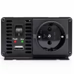 Qoltec Przetwornica napięcia MS Wave | 12V na 230V | 500/1000W | USB | Kompatybilna z LiFePO4 GEL AGM 