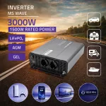 Qoltec Przetwornica napięcia MS Wave | 12V na 230V | 1500/3000W | USB | Kompatybilna z LiFePO4 GEL AGM