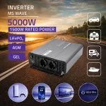Qoltec Przetwornica napięcia MS Wave | 12V na 230V | 2500/5000W | USB | Kompatybilna z LiFePO4 GEL AGM