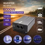 Qoltec Przetwornica napięcia MS Wave | 12V na 230V | 3000/6000W | USB | Kompatybilna z LiFePO4 GEL AGM