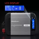 Qoltec Przetwornica napięcia Pure Sine Wave | 12V na 230V | 300/600W | LCD | USB | USB-C | Kompatybilna z LiFePO4 GEL AGM