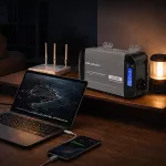 Qoltec Przetwornica napięcia Pure Sine Wave | 12V na 230V | 500/1000W | LCD | USB | USB-C | Kompatibilność z LiFePo4 GEL AGM 