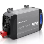 Qoltec Przetwornica napięcia Pure Sine Wave | 12V na 230V | 500/1000W | LCD | USB | USB-C | Kompatibilność z LiFePo4 GEL AGM 