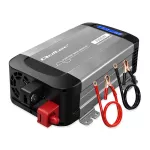 Qoltec Przetwornica napięcia Pure Sine Wave | 12V na 230V | 500/1000W | LCD | USB | USB-C | Kompatibilność z LiFePo4 GEL AGM 