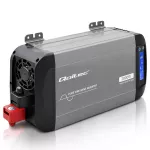 Qoltec Przetwornica napięcia Pure Sine Wave | 12V na 230V | 1000/2000W | LCD | USB | USB-C | Kompatybilna z LiFePO4 GEL AGM