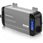 Qoltec Przetwornica napięcia Pure Sine Wave | 12V na 230V | 1000/2000W | LCD | USB | USB-C | Kompatybilna z LiFePO4 GEL AGM
