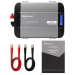 Qoltec Przetwornica napięcia Pure Sine Wave | 12V na 230V | 2000/4000W | LCD | USB | USB-C | Kompatybilna z LiFePO4 GEL AGM