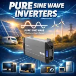 Qoltec Przetwornica napięcia Pure Sine Wave | 12V na 230V | 2500/5000W | LCD | USB | USB-C | Kompatybilna z LiFePO4 GEL AGM