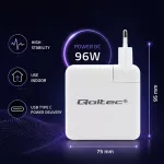 Qoltec Ładowarka Super Fast Power Delivery 96W | USB-C 3.0 | 5-20V | 3-4.8A | Laptop | Mcbook | Smartfon