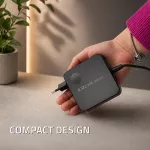 Qoltec Ładowarka sieciowa GaN Super Fast 100W | USB-C PD | 5-20V | 3-5A | Laptop | MacBook | Smartfon | kabel 1.8m