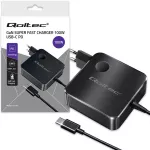 Qoltec Ładowarka sieciowa GaN Super Fast 100W | USB-C PD | 5-20V | 3-5A | Laptop | MacBook | Smartfon | kabel 1.8m
