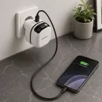 Qoltec Ładowarka sieciowa GaN Super Fast 65W | USB-C PD PPS | 5-20V | 3-3.25A | Laptop | MacBook | Smartfon | wysuwany kabel