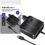 Qoltec Ładowarka sieciowa GaN Super Fast 65W | USB-C PD PPS | 5-21V | 3-3.25A | Laptop | MacBook | Smartfon | kabel 1.8m