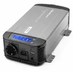 Qoltec Przetwornica napięcia Pure Sine Wave | 12V na 230V | 1000/2000W | UPS BYPASS | LCD | USB | USB-C | Kompatybilna z LiFePO4 GEL AGM