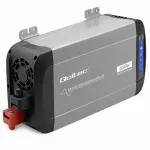Qoltec Przetwornica napięcia Pure Sine Wave | 12V na 230V | 1000/2000W | UPS BYPASS | LCD | USB | USB-C | Kompatybilna z LiFePO4 GEL AGM