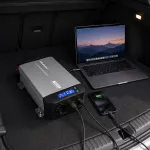 Qoltec Przetwornica napięcia Pure Sine Wave | 12V na 230V | 1000/2000W | UPS BYPASS | LCD | USB | USB-C | Kompatybilna z LiFePO4 GEL AGM