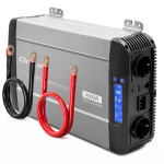 Qoltec Przetwornica napięcia Pure Sine Wave | 12V na 230V | 2000/4000W | UPS BYPASS | LCD | USB | USB-C | Kompatybilna z LiFePO4 GEL AGM