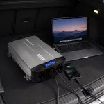 Qoltec Przetwornica napięcia Pure Sine Wave | 12V na 230V | 2000/4000W | UPS BYPASS | LCD | USB | USB-C | Kompatybilna z LiFePO4 GEL AGM