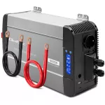 Qoltec Przetwornica napięcia Pure Sine Wave | 12V na 230V | 3000/6000W | UPS BYPASS | LCD | USB | USB-C | Kompatybilna z LiFePO4 GEL AGM
